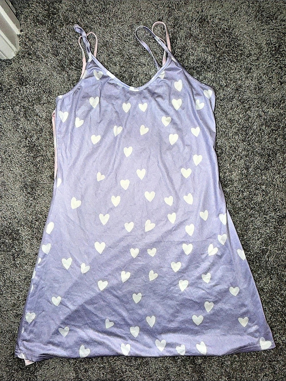 Heart Print Mini Nightgown Dresses 2-Pack in Purple & Pink